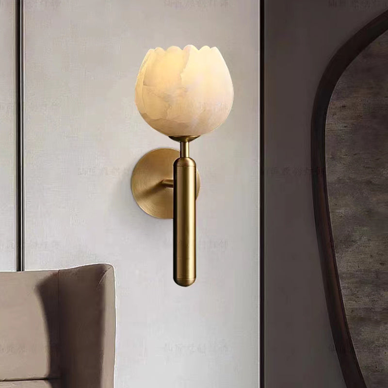 Marble Rose Wall Light With Rose Shaped Shade And Elegant Diffused Lighting