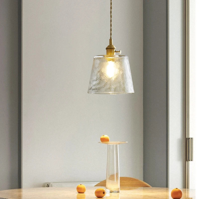 Lumera Copper Glass Pendant Light With LED Illumination