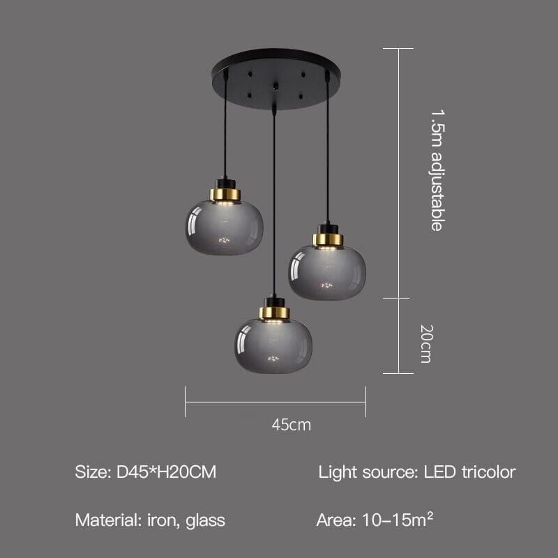 چراغ آویز شیشه‌ای لوما LED نورپردازی محیطی نوردیک رترو