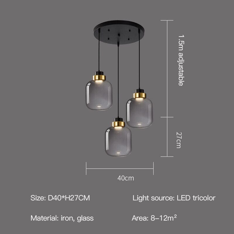 چراغ آویز شیشه‌ای لوما LED نورپردازی محیطی نوردیک رترو