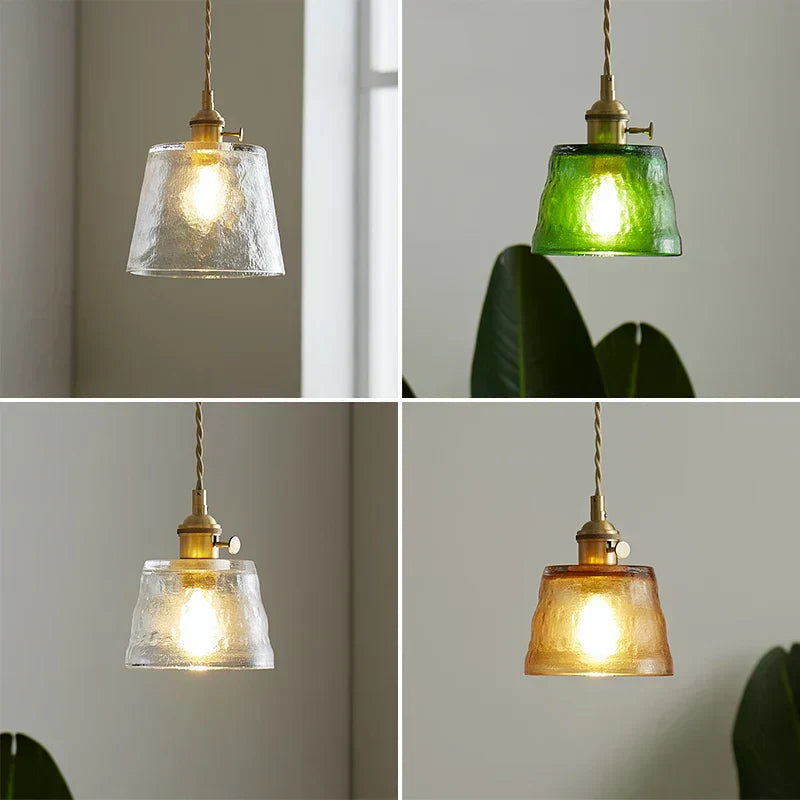 Lumera Copper Glass Pendant Light With LED Illumination