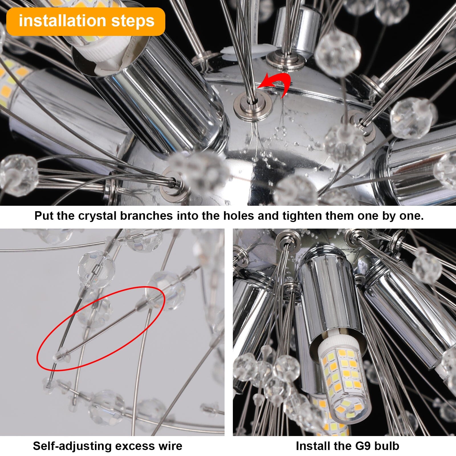 Závěsná lampa AstraLume Dandelion Crystal s nastavitelnou výškou