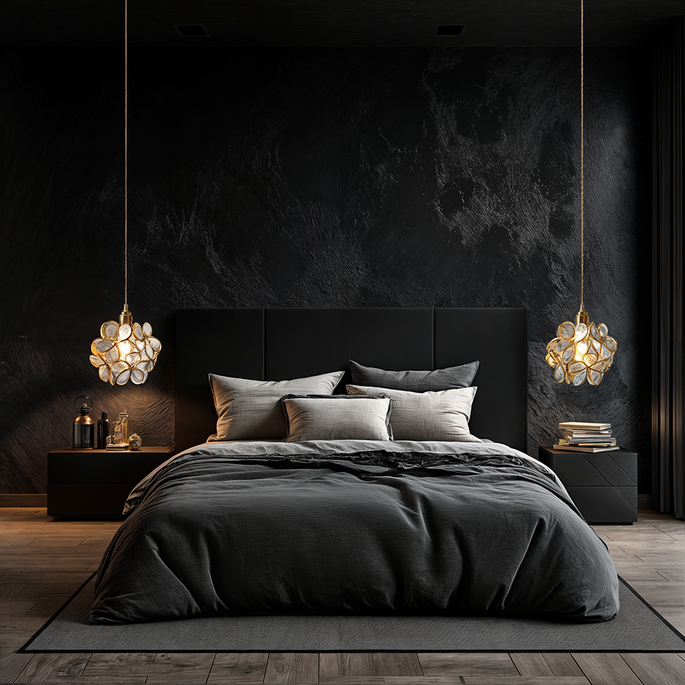 Aurea Floral Glas LED Pendellampa med Modern Stil och Guldaccenter