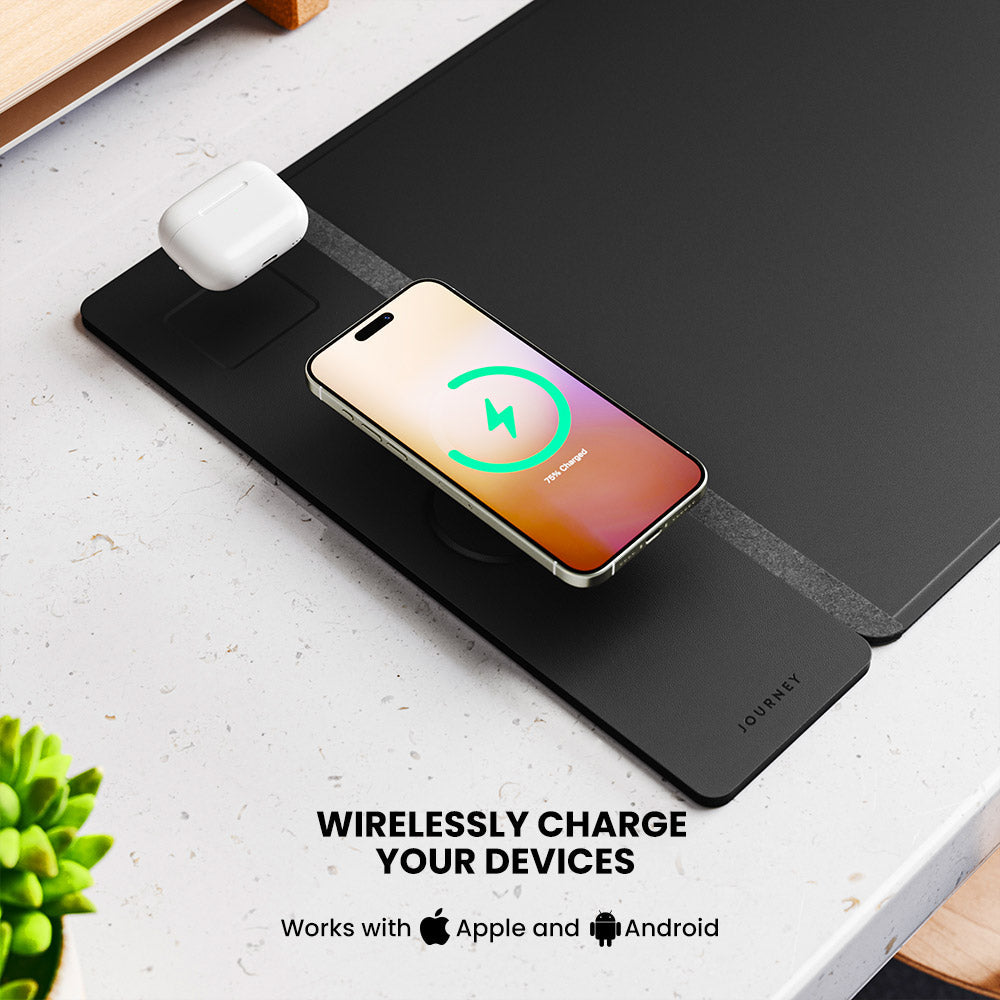 NovaCharge Wireless Charging Desk Mat for Modern Workspaces