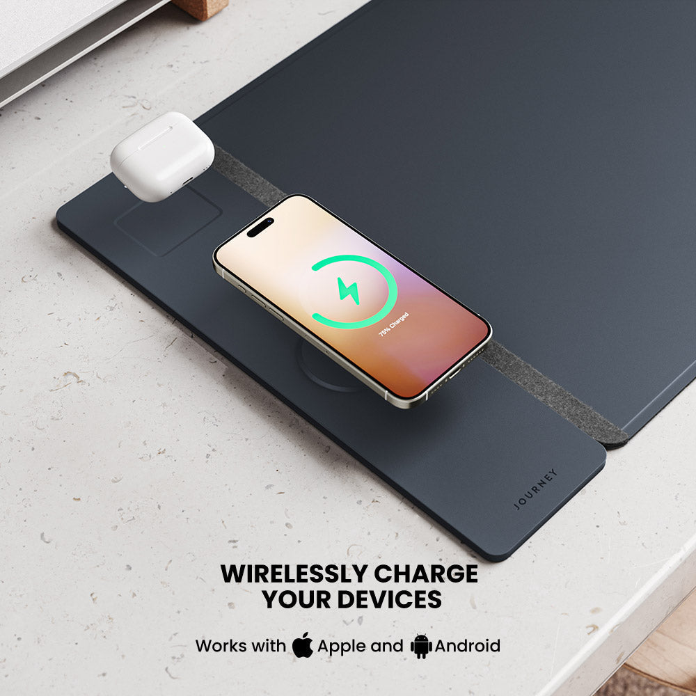 NovaCharge Wireless Charging Desk Mat for Modern Workspaces
