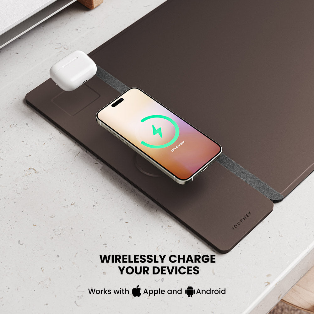 NovaCharge Wireless Charging Desk Mat for Modern Workspaces