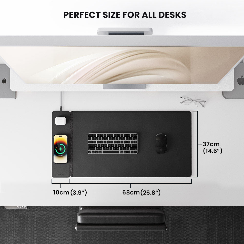 NovaCharge Wireless Charging Desk Mat for Modern Workspaces