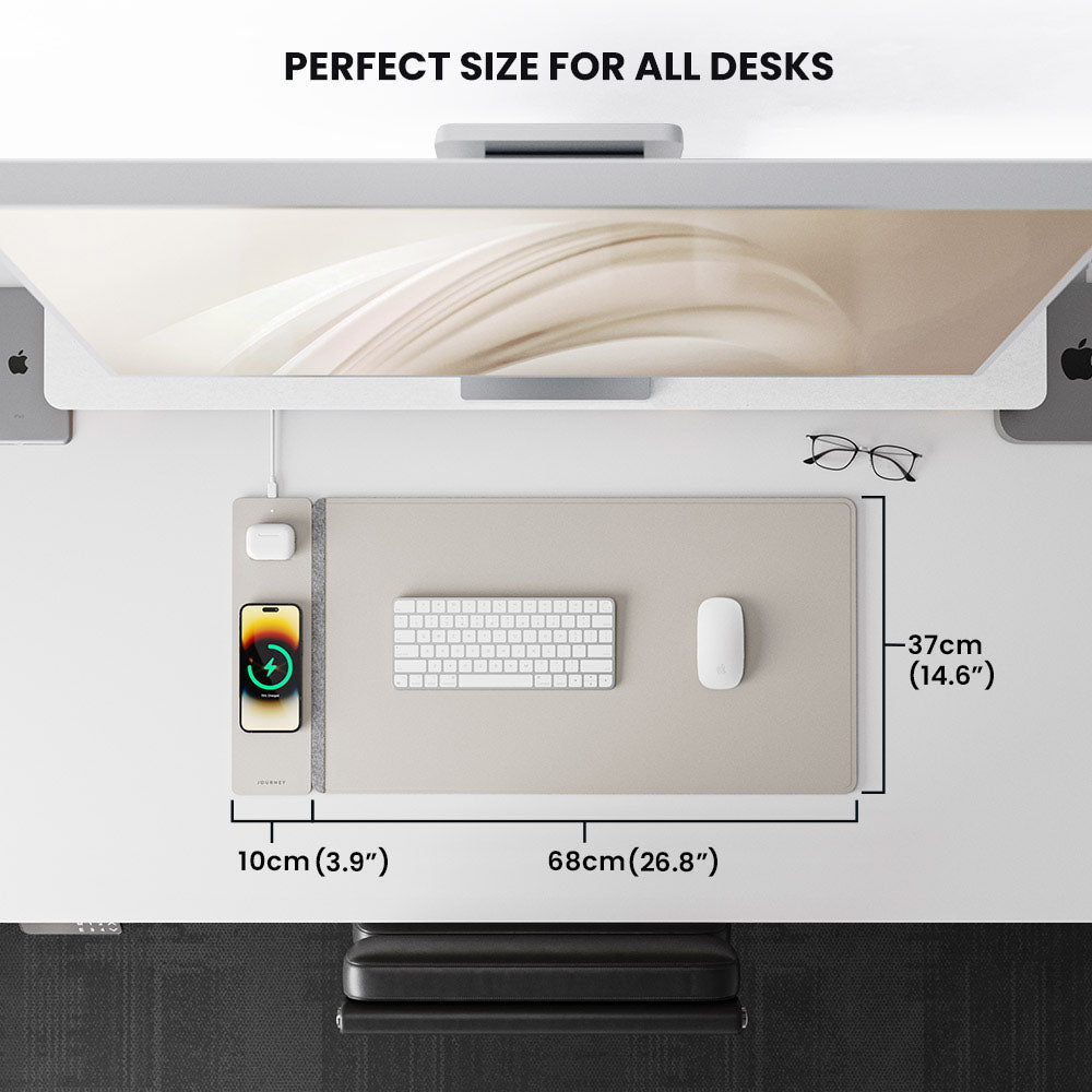 NovaCharge Wireless Charging Desk Mat for Modern Workspaces