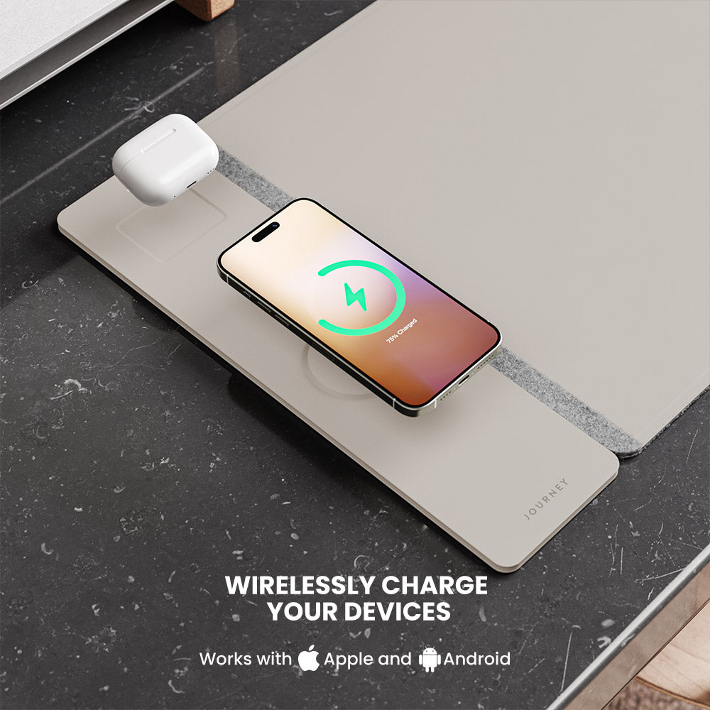 NovaCharge Wireless Charging Desk Mat for Modern Workspaces