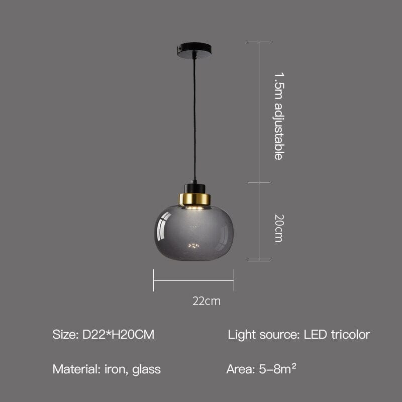 چراغ آویز شیشه‌ای لوما LED نورپردازی محیطی نوردیک رترو