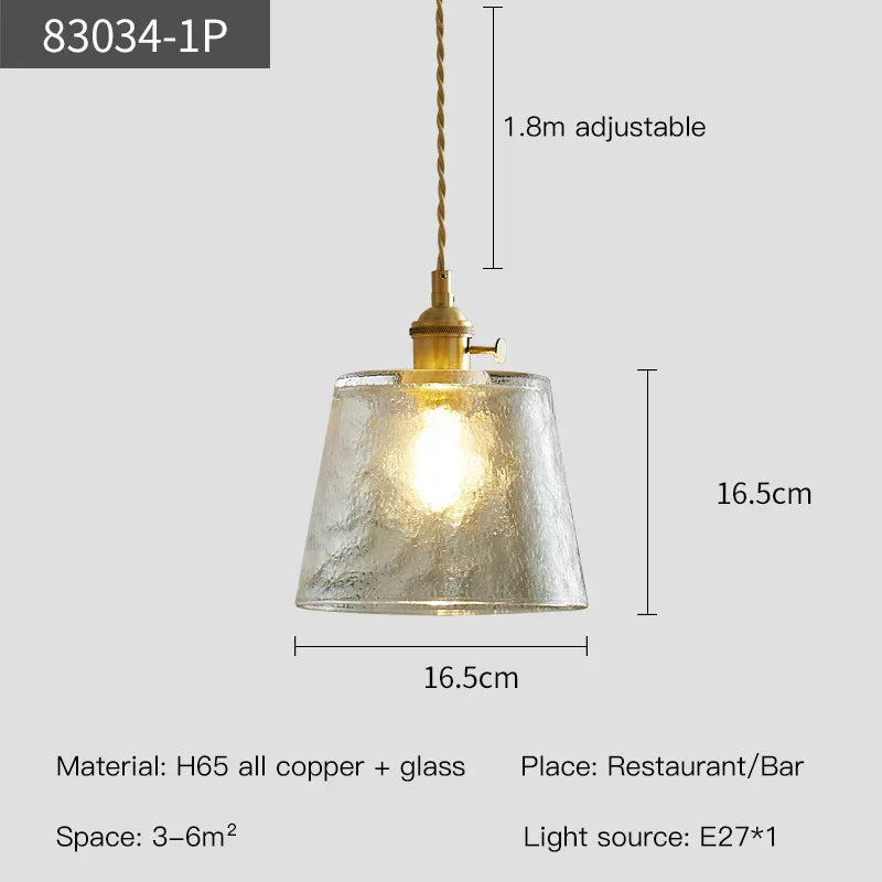 Lumera Copper Glass Pendant Light With LED Illumination