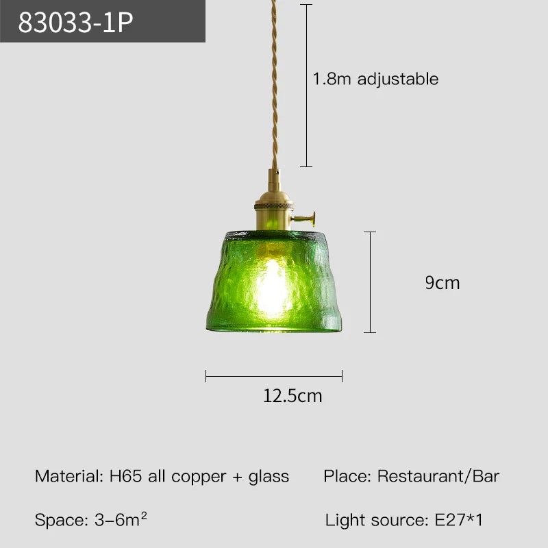 Lumera Copper Glass Pendant Light With LED Illumination