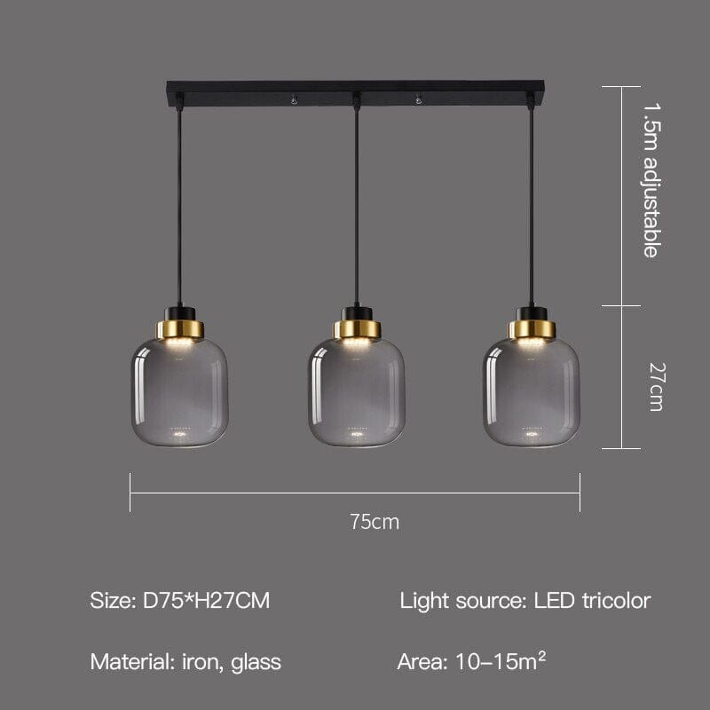 چراغ آویز شیشه‌ای لوما LED نورپردازی محیطی نوردیک رترو