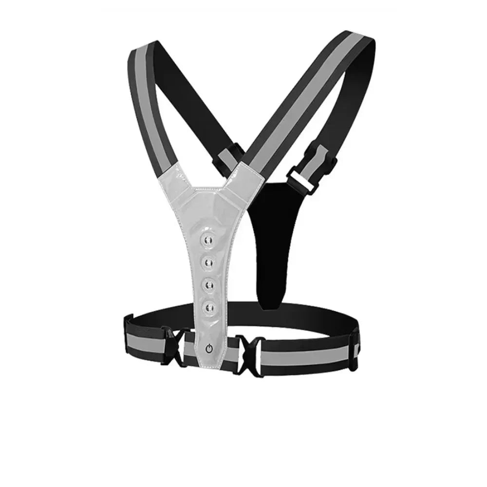 LumaRun Gilet Riflettente Regolabile a LED per Corsa Notturna