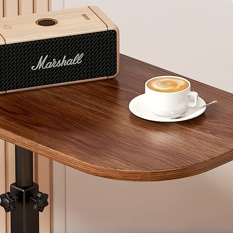 Elara Adjustable Side Table With Wooden Top And Metal Frame