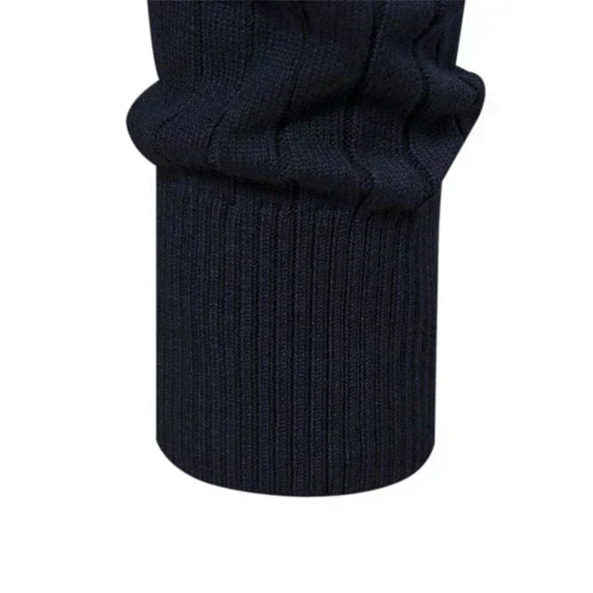 Men's Ribbed Knit Quarter Zip Sweater With Classic Design