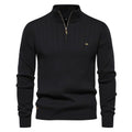 Men's Ribbed Knit Quarter Zip Sweater With Classic Design