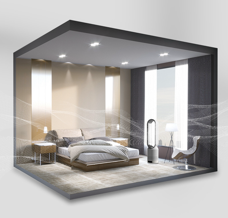 Bladeless Smart Air Purifier Fan With 3-In-1 Cooling System