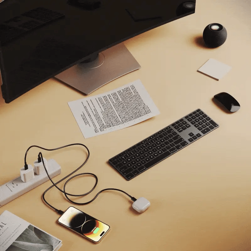 NovaCharge Wireless Charging Desk Mat for Modern Workspaces