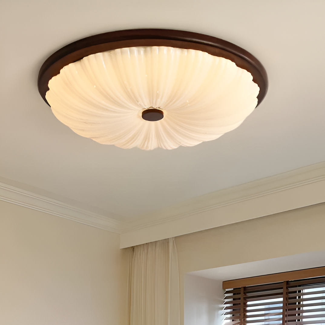 Caldero Vintage Wood LED Ceiling Light With Classic American Style