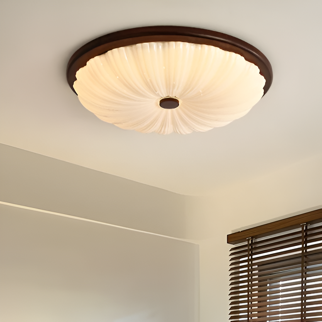 Caldero Vintage Wood LED Ceiling Light With Classic American Style