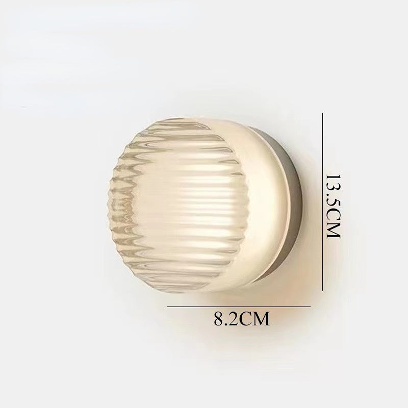 Lampada da parete LED rotonda moderna con diffusore in vetro satinato per uso interno ed esterno