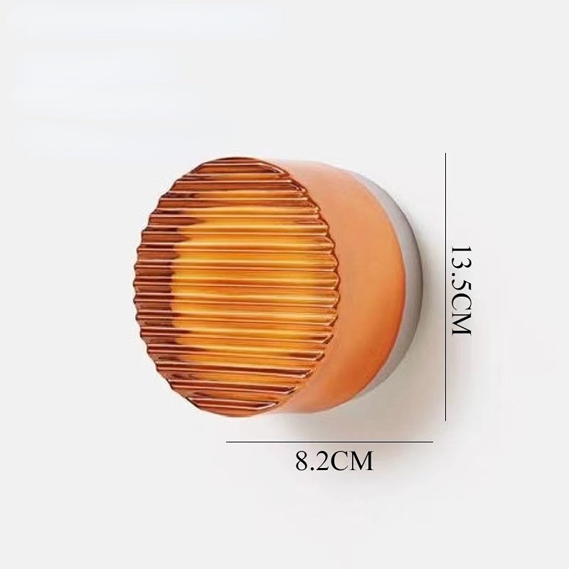 Lampada da parete LED rotonda moderna con diffusore in vetro satinato per uso interno ed esterno