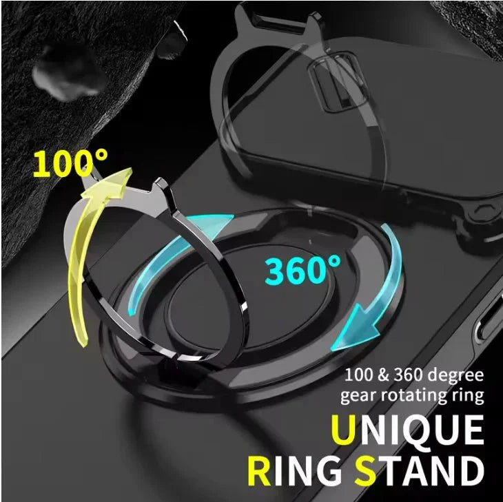 AegisGuard Armor Shockproof Magnetic Case With 360 Degree Ring Stand For iPhone 17