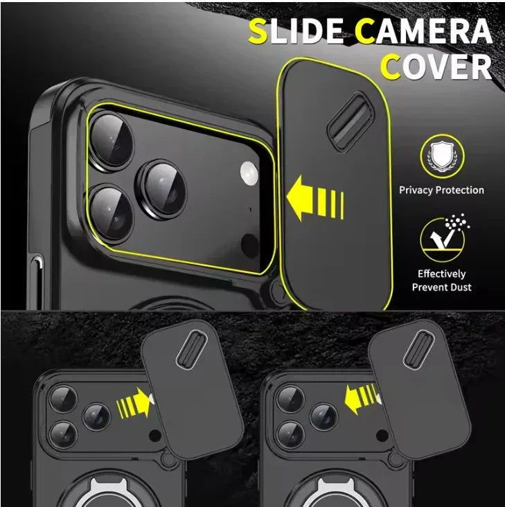 AegisGuard Armor Shockproof Magnetic Case With 360 Degree Ring Stand For iPhone 17
