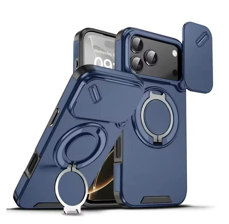 AegisGuard Armor Shockproof Magnetic Case With 360 Degree Ring Stand For iPhone 17