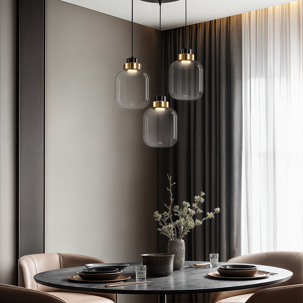 چراغ آویز شیشه‌ای لوما LED نورپردازی محیطی نوردیک رترو