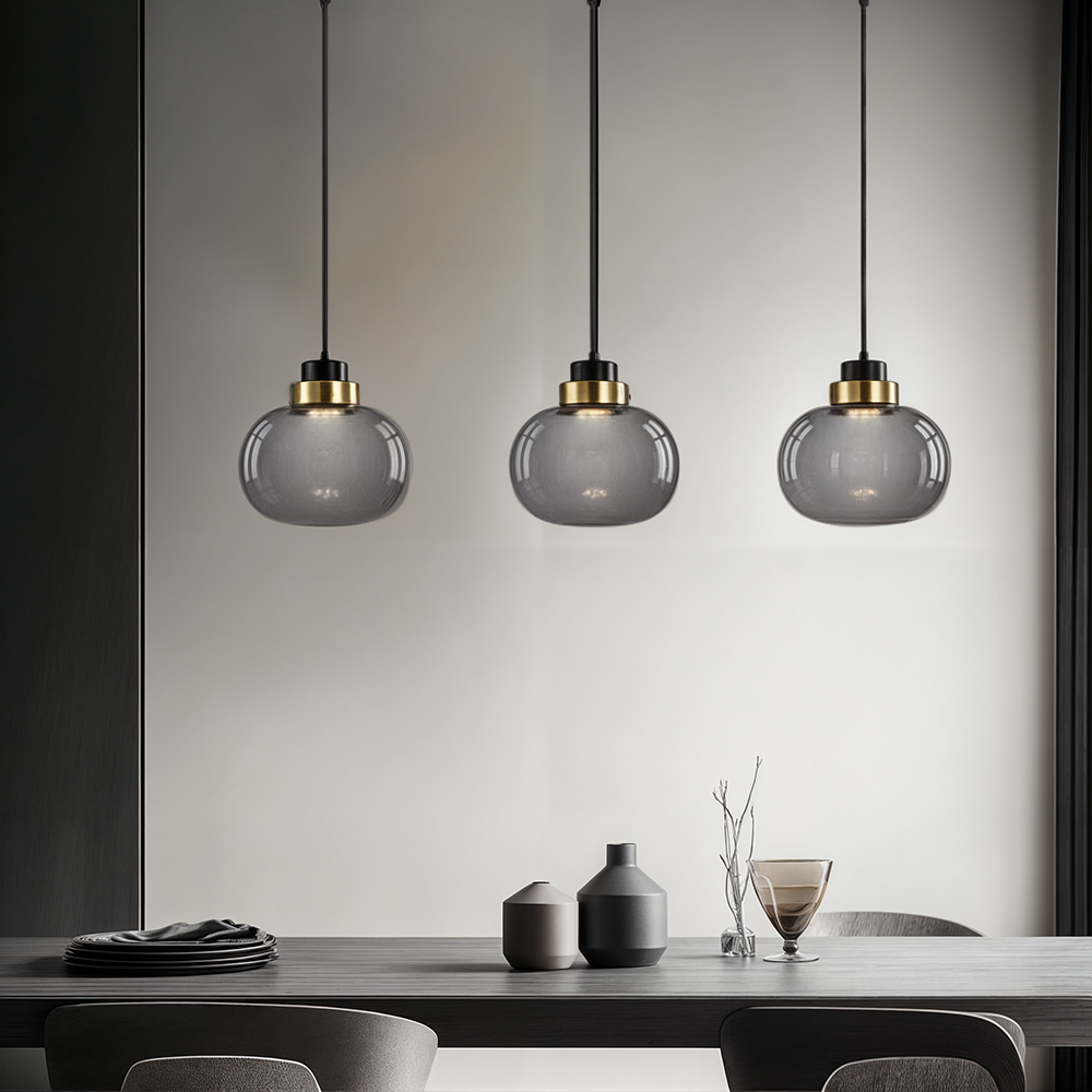 چراغ آویز شیشه‌ای لوما LED نورپردازی محیطی نوردیک رترو