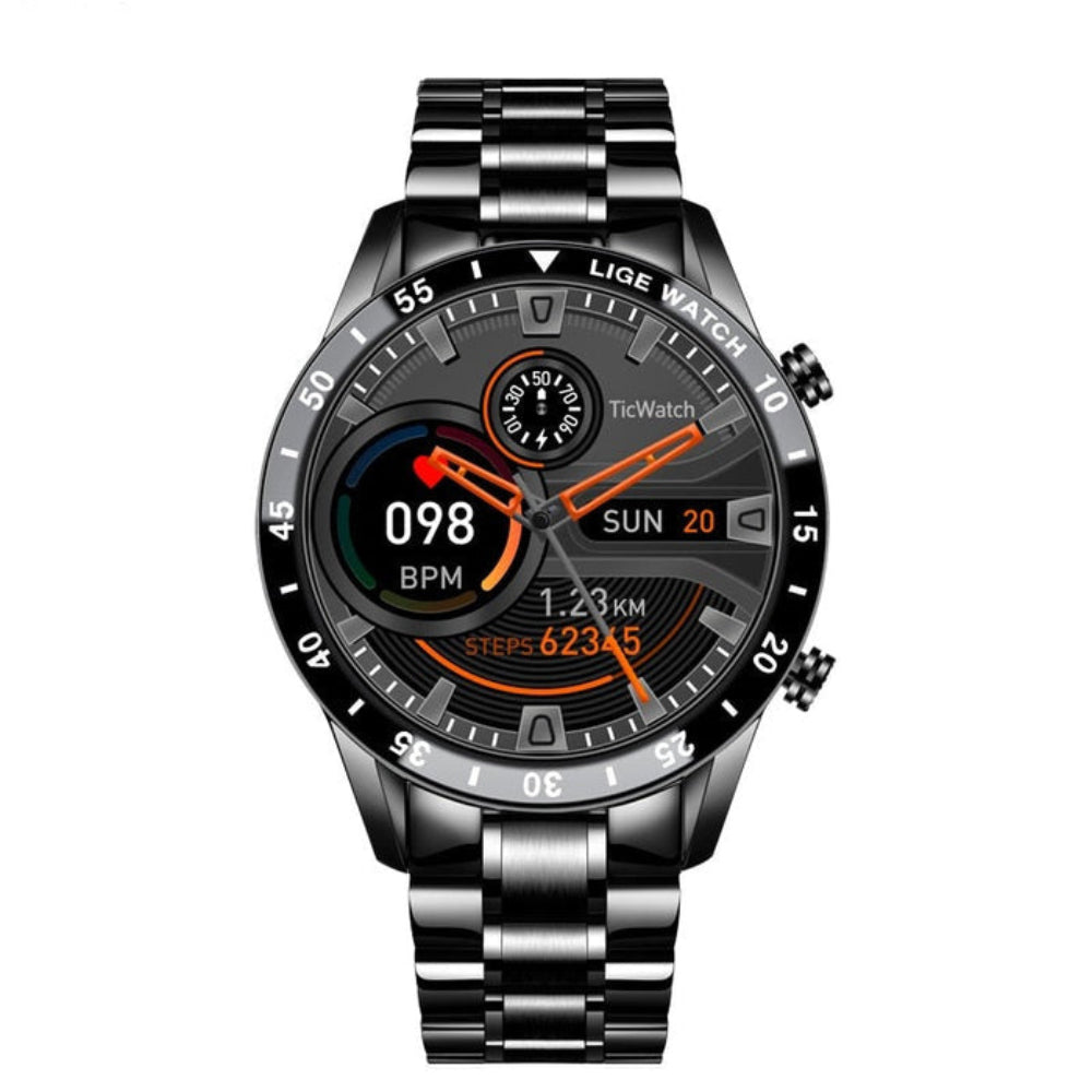 Edelstahl-Smartwatch mit AMOLED-Display und 4G-Konnektivität