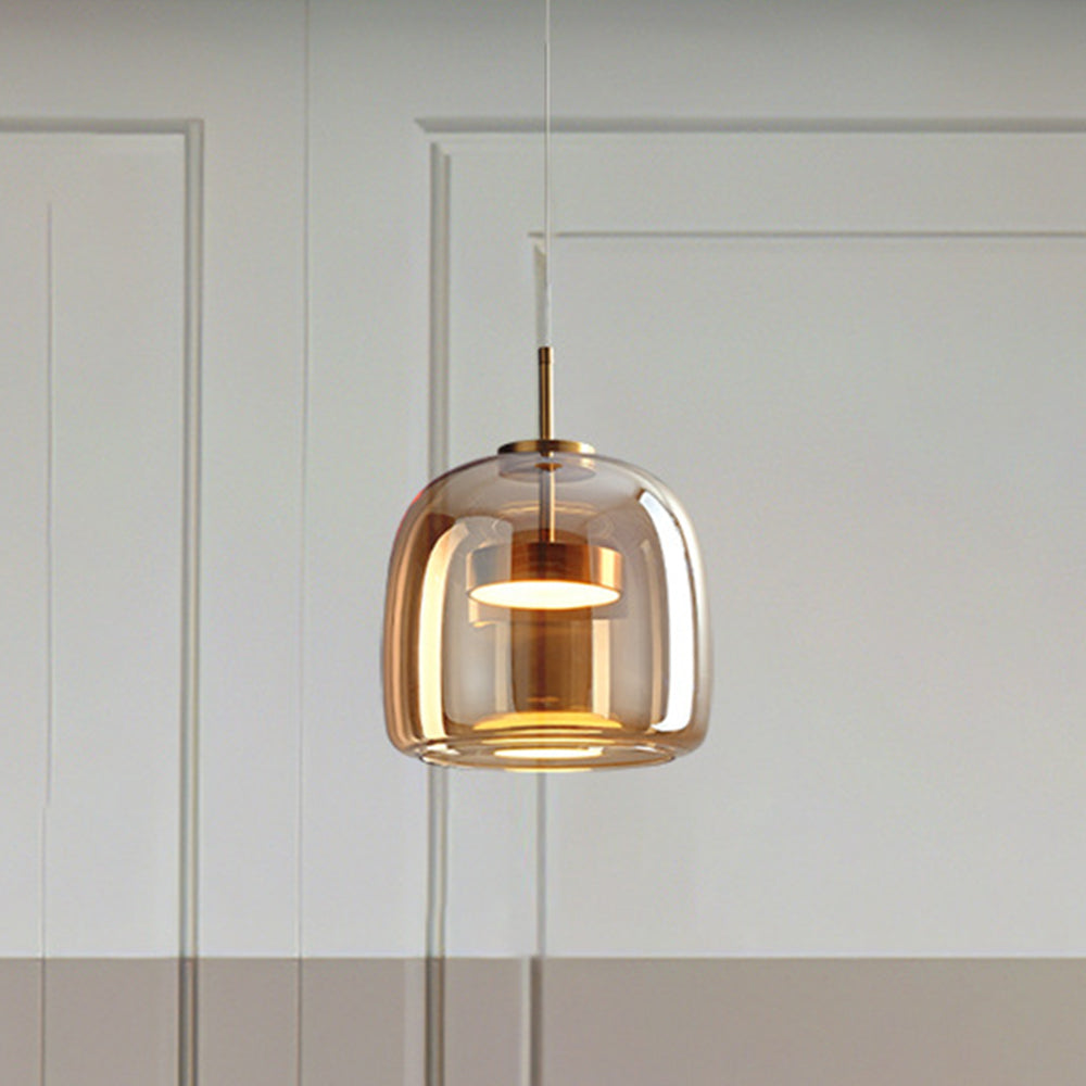 Altın ve Kehribar Kaplamalı Odalar İçin Aurex Retro LED Sarkıt Lamba