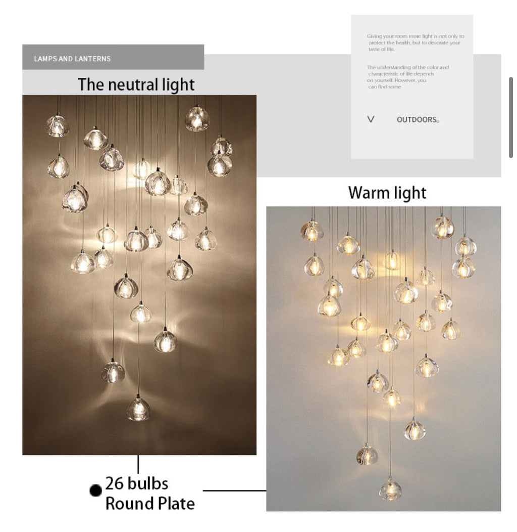 Lumenry Kristall-Treppenhaus-Kronleuchter Modernes LED-Beleuchtungssystem