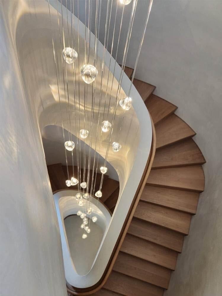 Lumenry Kristall-Treppenhaus-Kronleuchter Modernes LED-Beleuchtungssystem