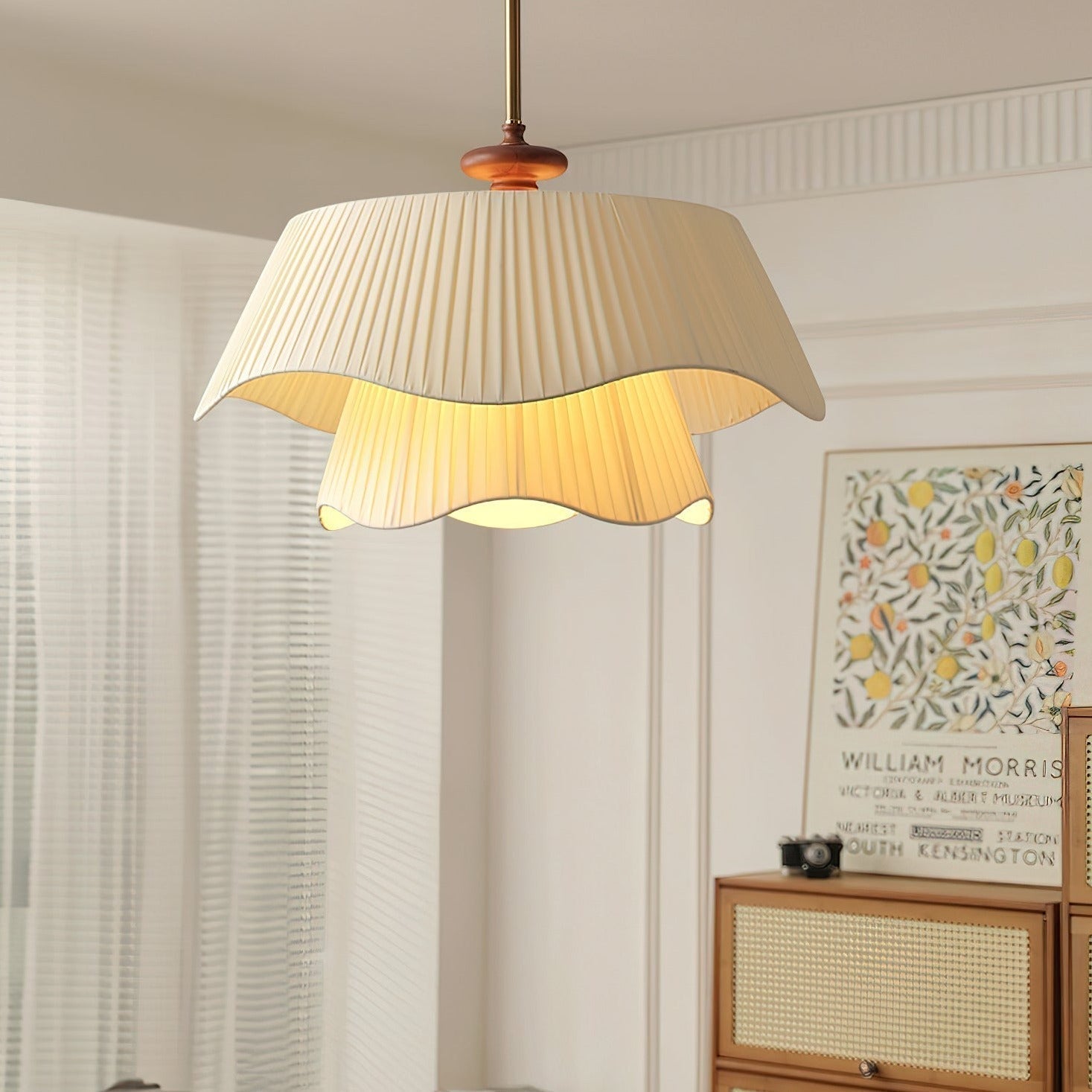 Averin Pendant Light in Metal Glass Wood Modern Design