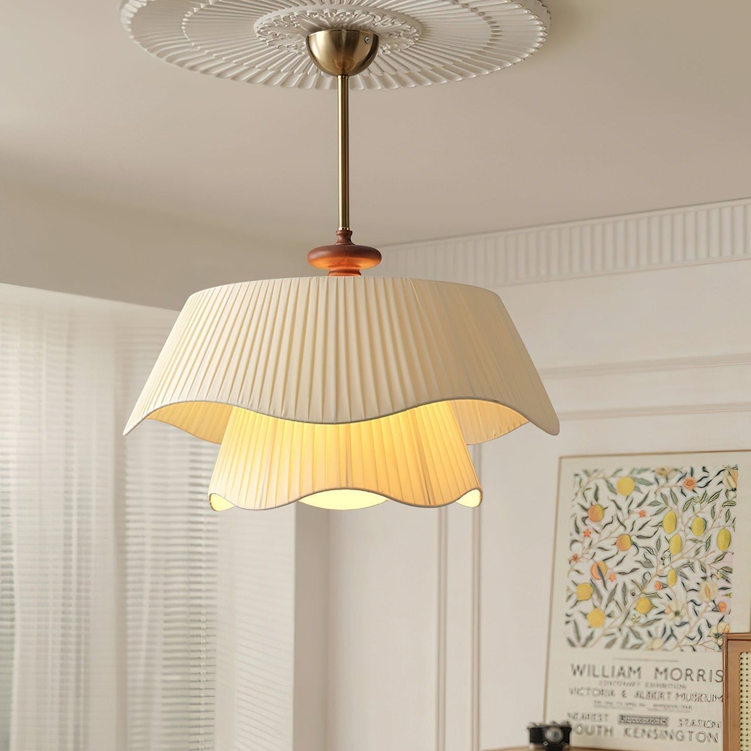 Averin Pendant Light in Metal Glass Wood Modern Design