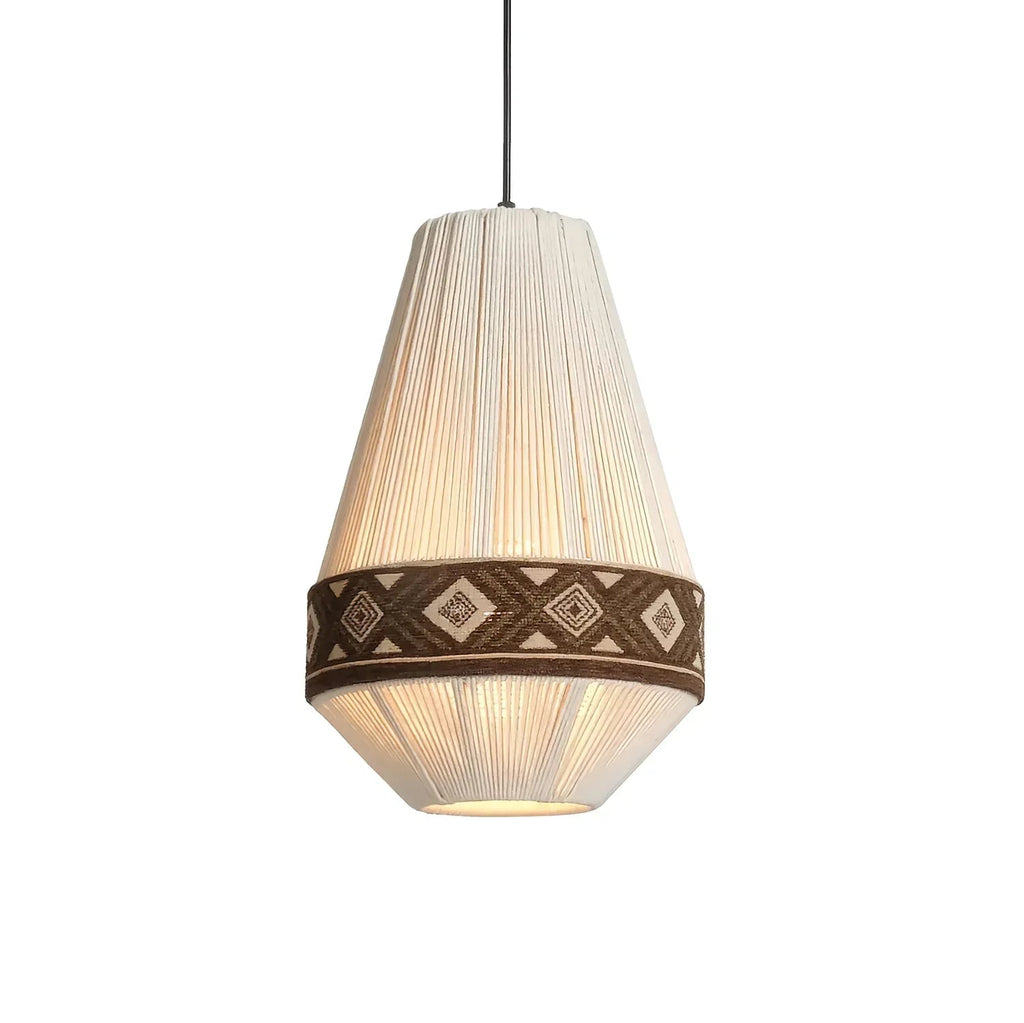 Kairo Boho Fringe Pendant Light With Tribal Patterns