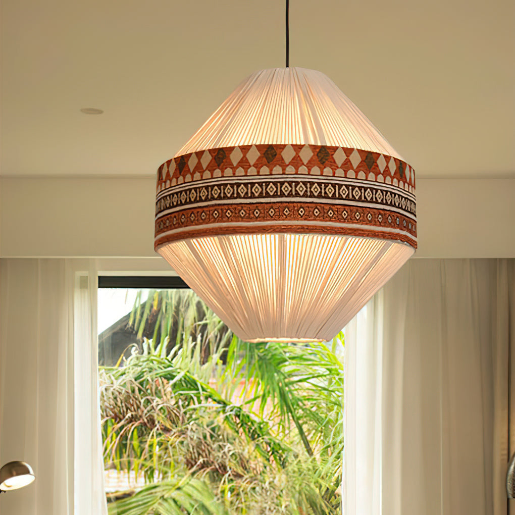 Kairo Boho Fringe Pendant Light With Tribal Patterns