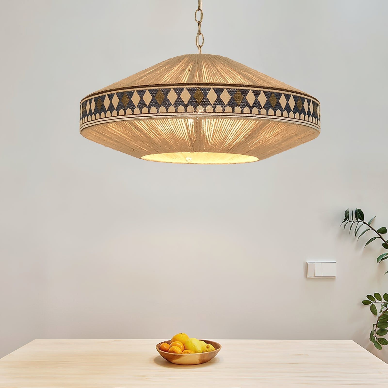 Kairo Boho Fringe Pendant Light With Tribal Patterns