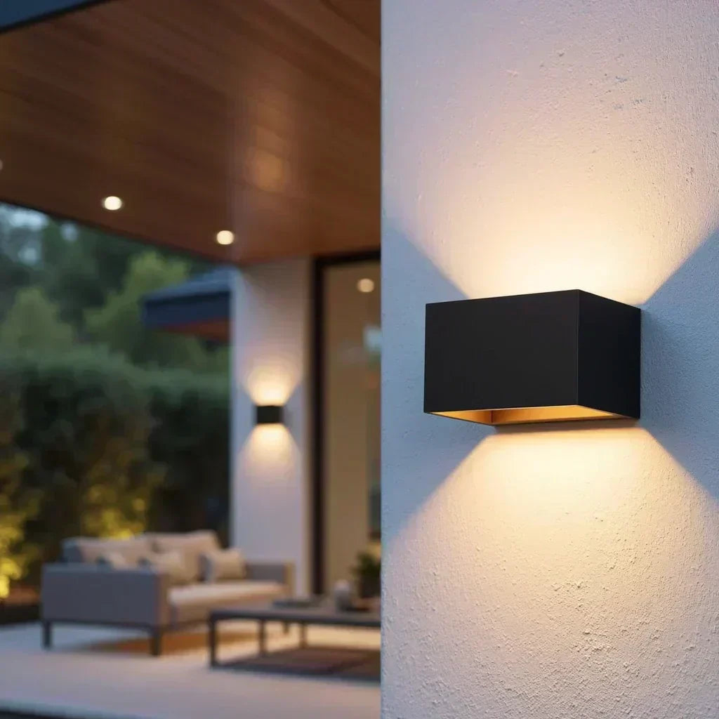 AstraGuard Black Outdoor Motion Sensor Wall Light IP65
