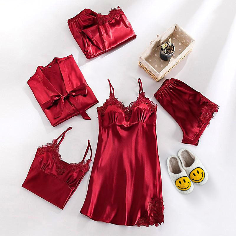 Women's Satin Pajama Set for Breathable Sleepwear Comfort