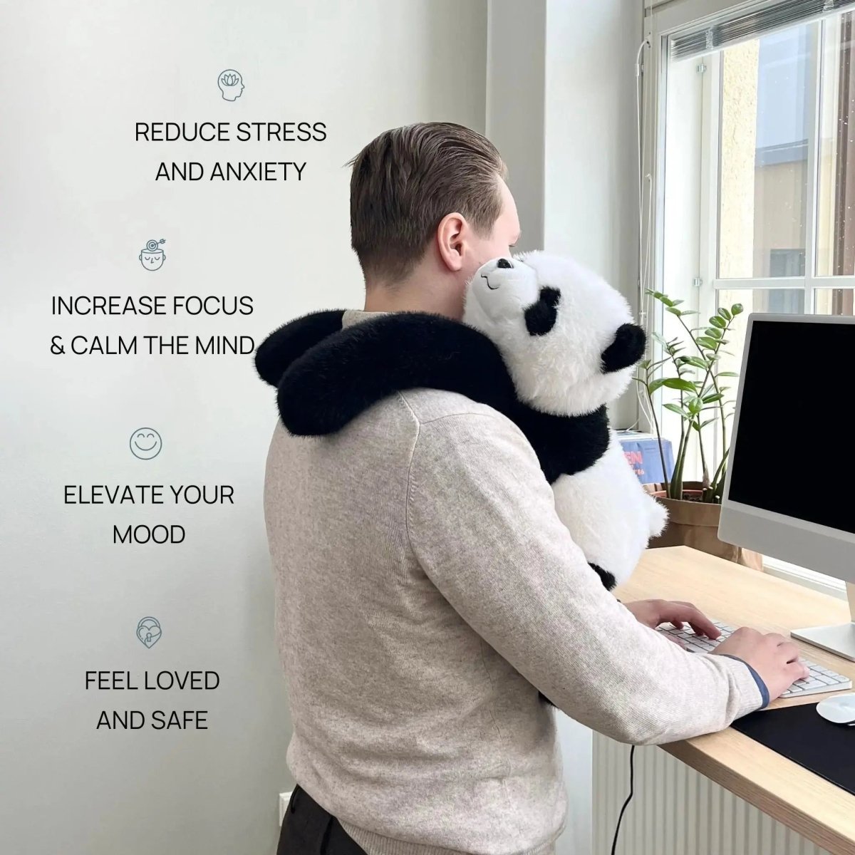 CalmHug Ultra Yumuşak Suni Kürklü Stres Giderici Sarılma Arkadaşı