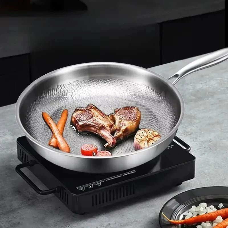 QuellForge Hammered Titanium Nonstick Frying Pan for Induction and Everyday Cooking