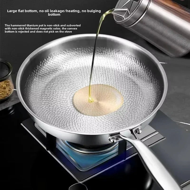 QuellForge Hammered Titanium Nonstick Frying Pan for Induction and Everyday Cooking