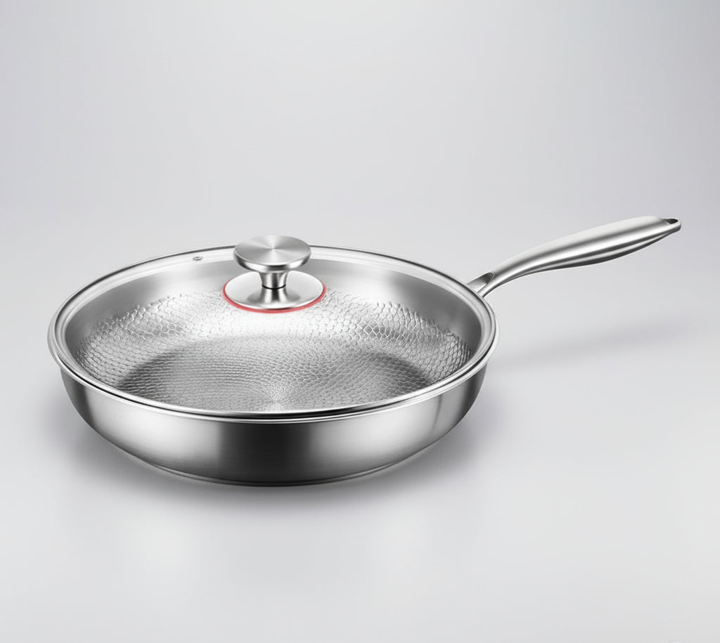 QuellForge Hammered Titanium Nonstick Frying Pan for Induction and Everyday Cooking