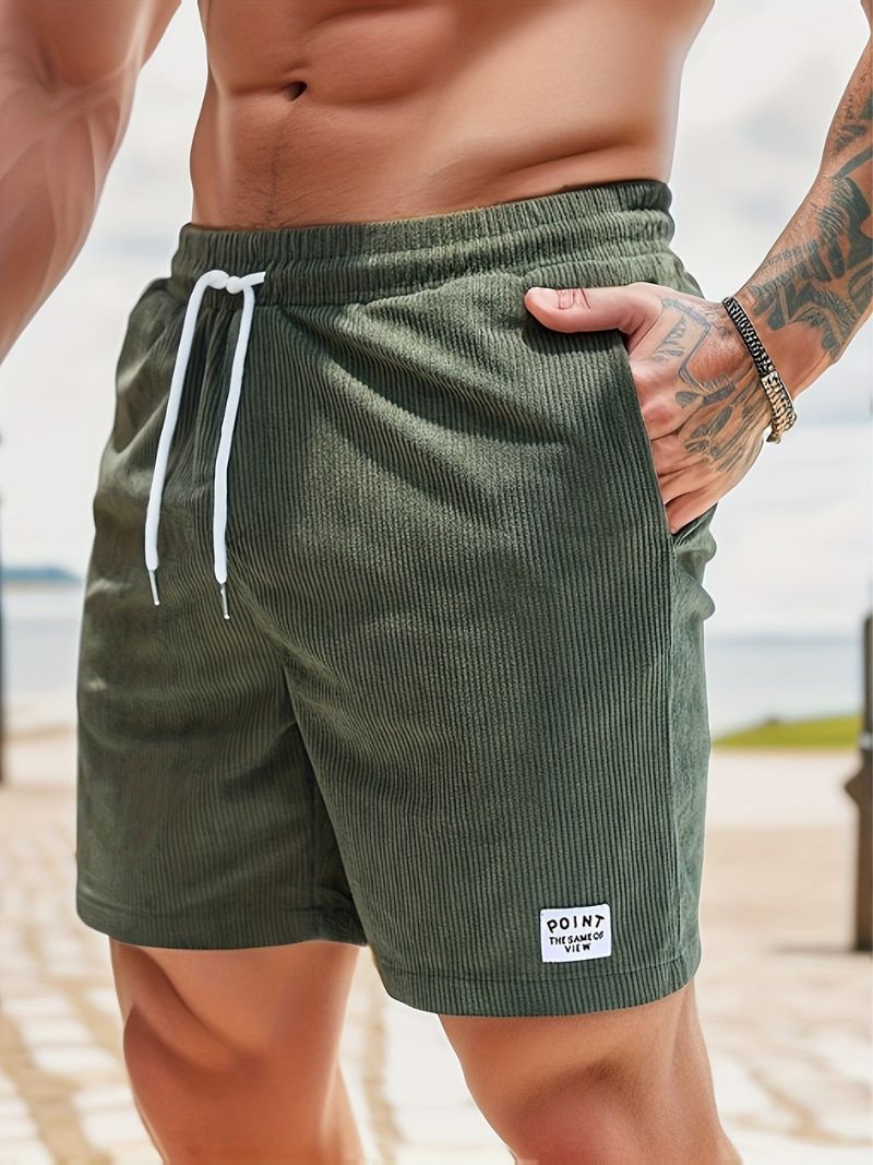 AeroCord Men's Casual Corduroy Shorts With Drawstring