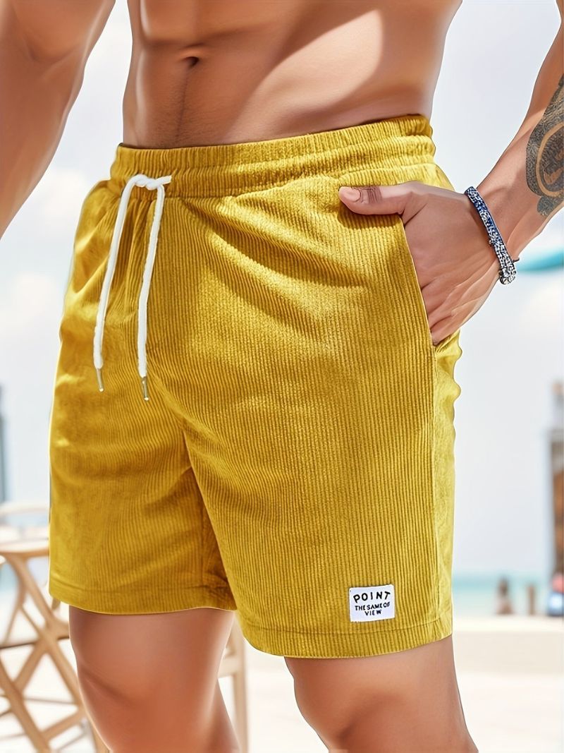 AeroCord Men's Casual Corduroy Shorts With Drawstring