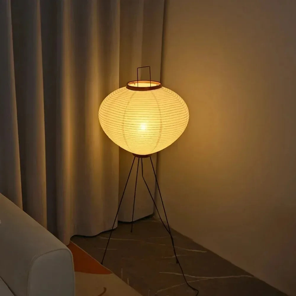 SoraLum Rispapperlampa med japansk Wabi Sabi-glöd